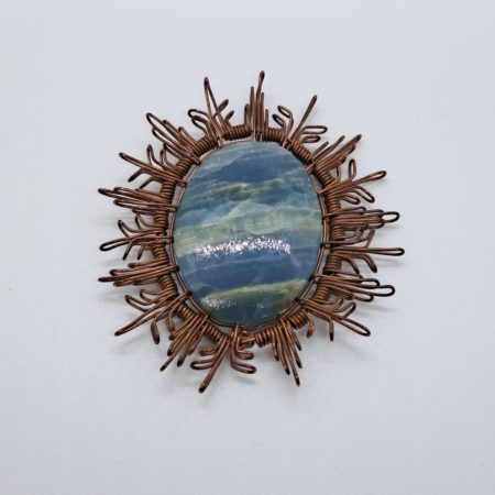 Pendentif en cuivre avec Calcite bleue