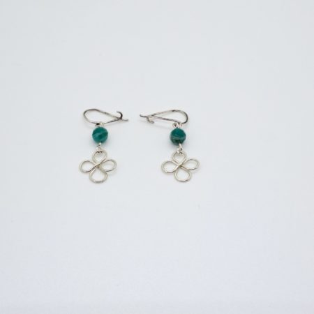 Boucles d'oreilles en argent avec pierre turquoise