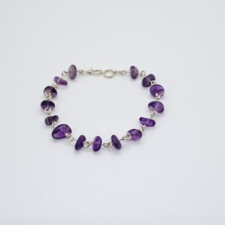 Bracelet en argent avec Améthyste