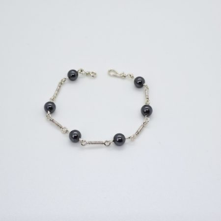Bracelet en argent avec Hématite
