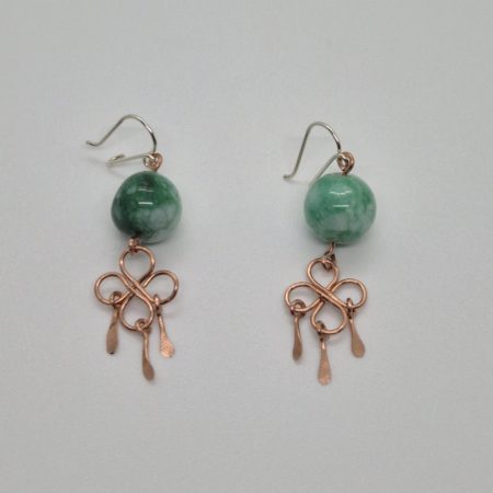 Boucles d'oreilles en cuivre avec céramique