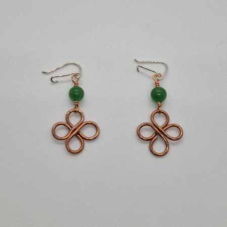 Boucles d'oreilles en cuivre avec Jade