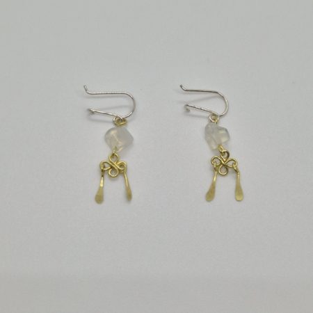 Boucles d'oreilles en laiton avec Pierre de Lune
