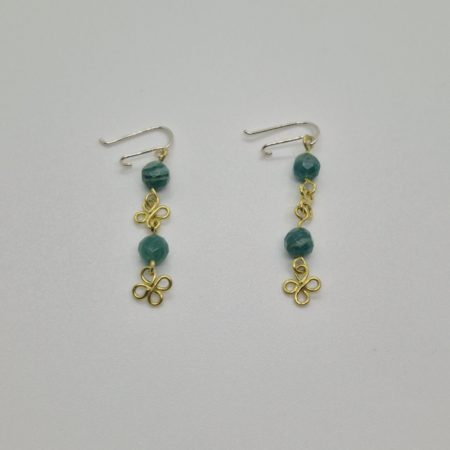 Boucles d'oreilles en laiton avec pierre turquoise
