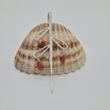 Boucle d'oreille traversante en argent