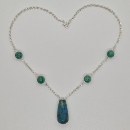 Collier en argent avec Chrysocolle